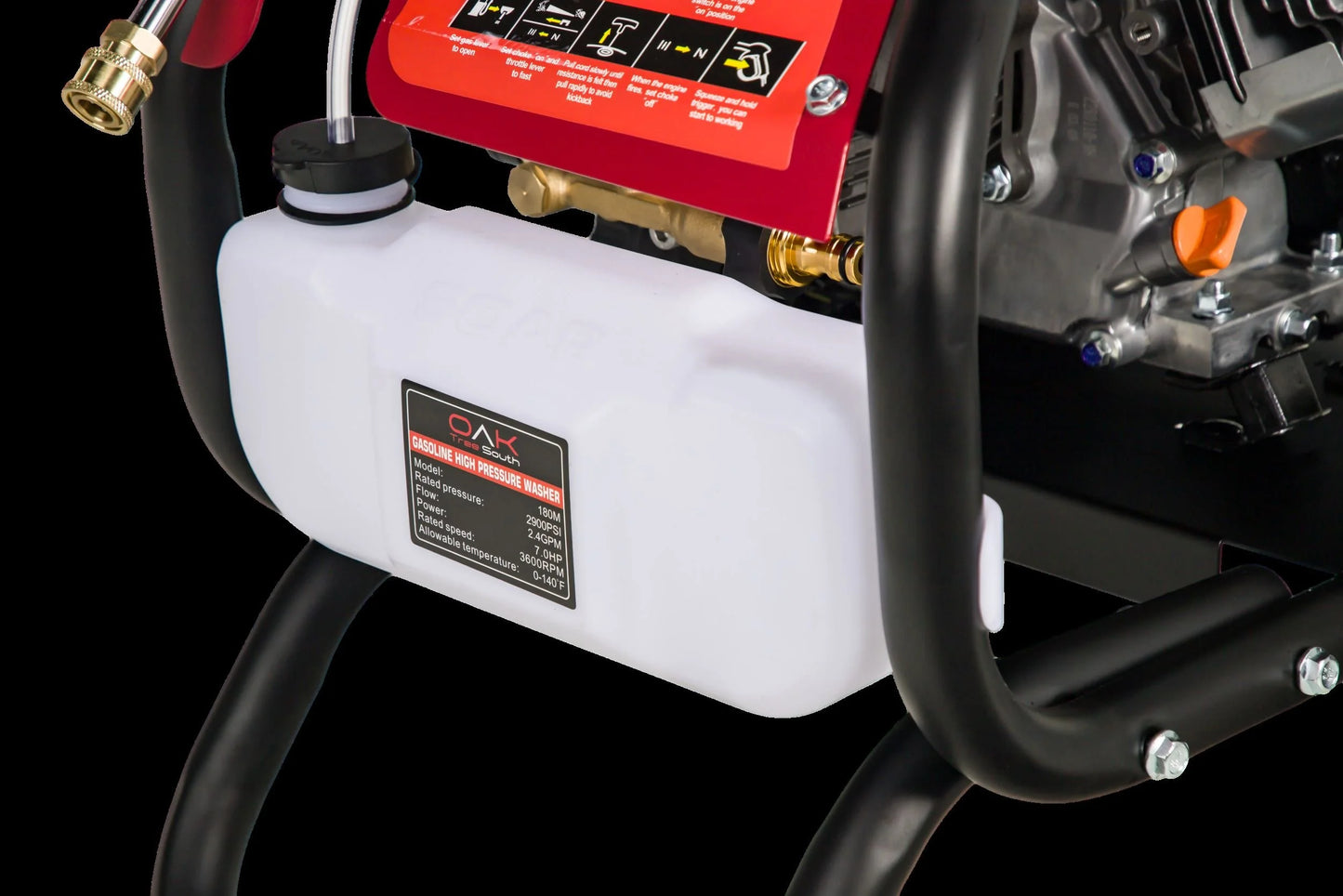 Pressure Washer, 7 HP, Gasoline-Powered, 2900 PSI