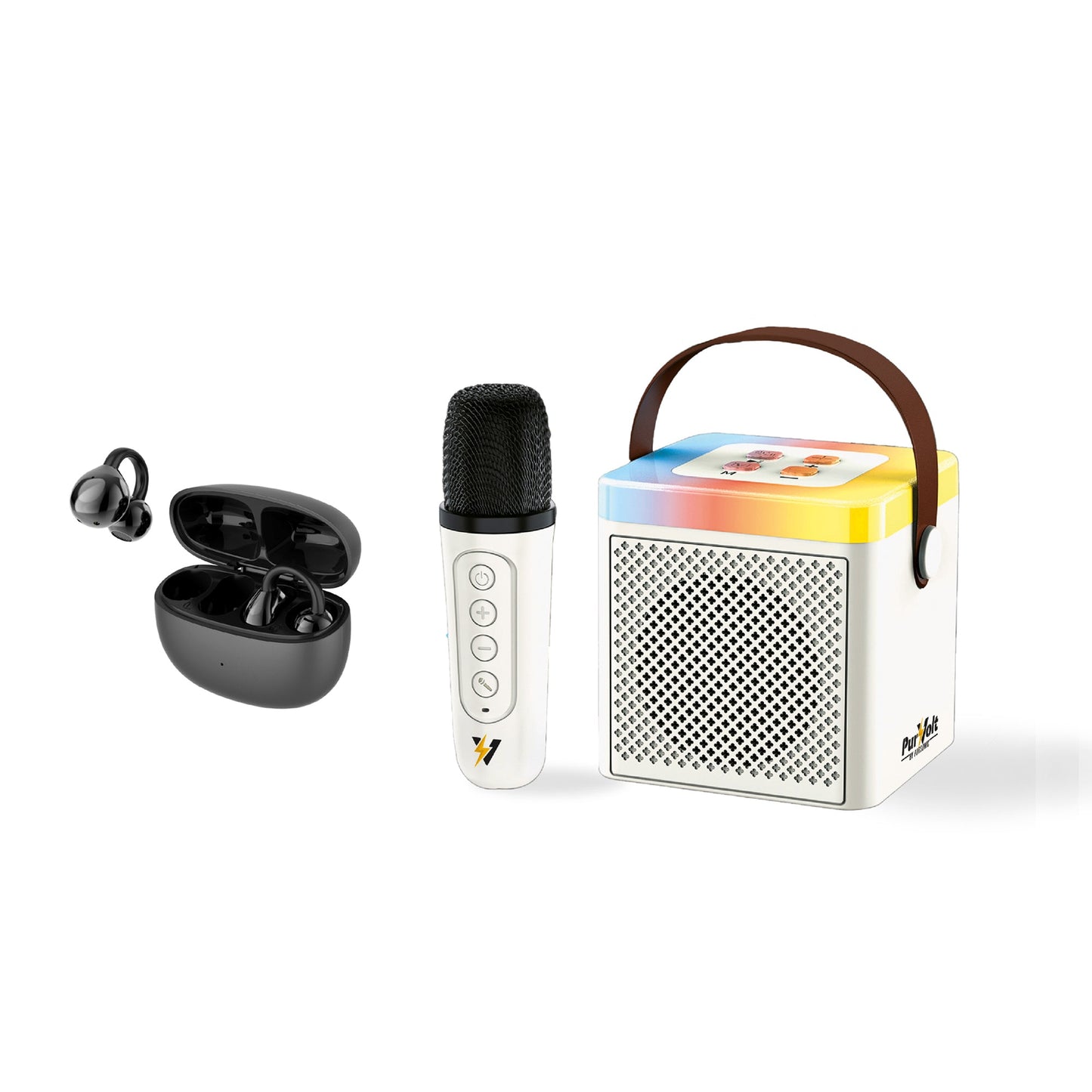 Ultimate Sound & Party Combo: Portable Karaoke Set & True Wireless Stereo Earbuds