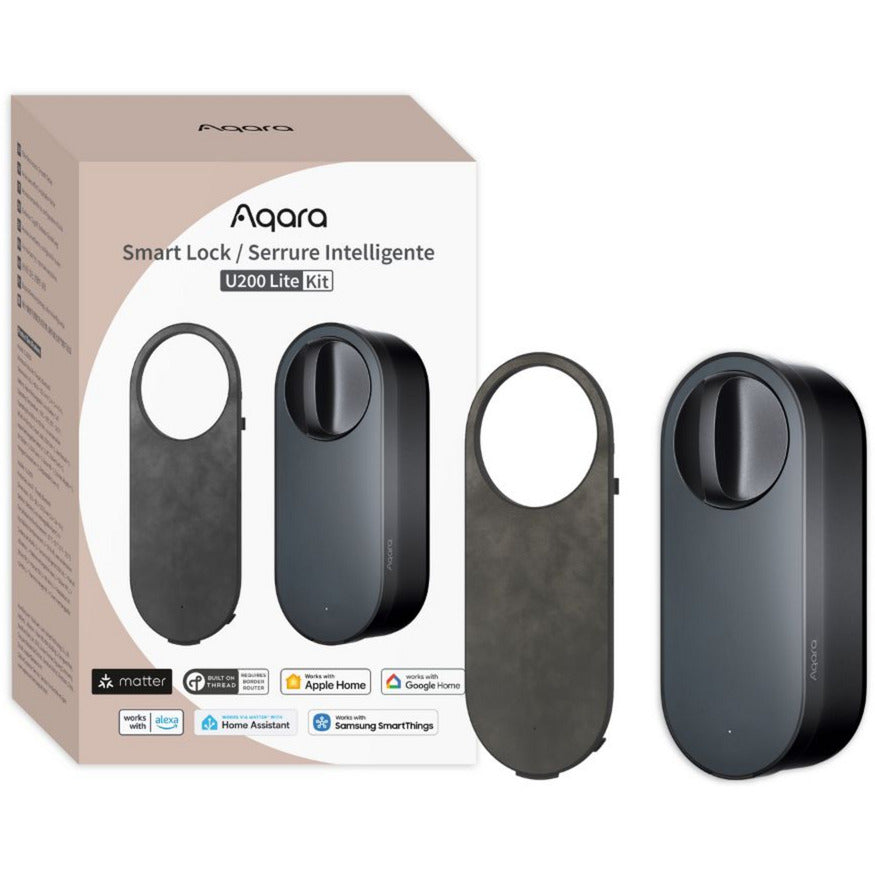 Aqara Smart Lock U200 Lite Kit Electronic Door Lock (Black, Matter over Thread, Bluetooth 5.1, NFC)